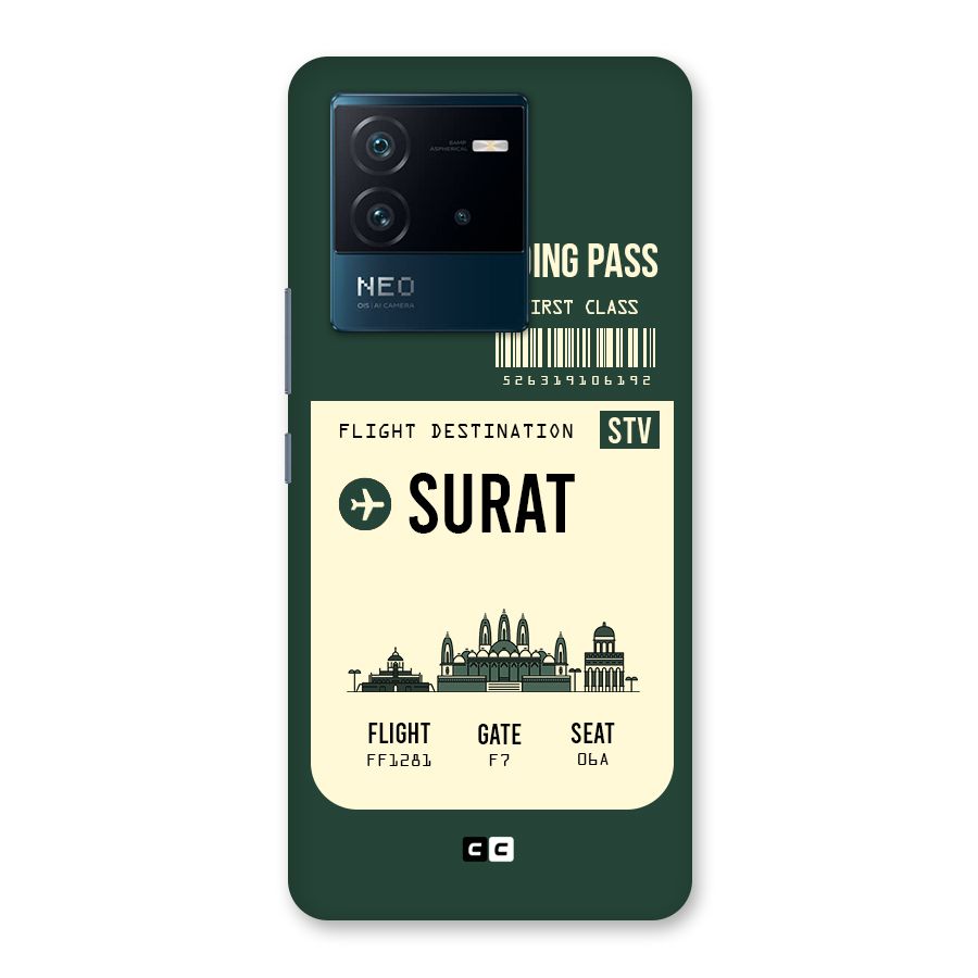 Surat Boarding Pass Back Case for Vivo iQOO Neo 6 5G