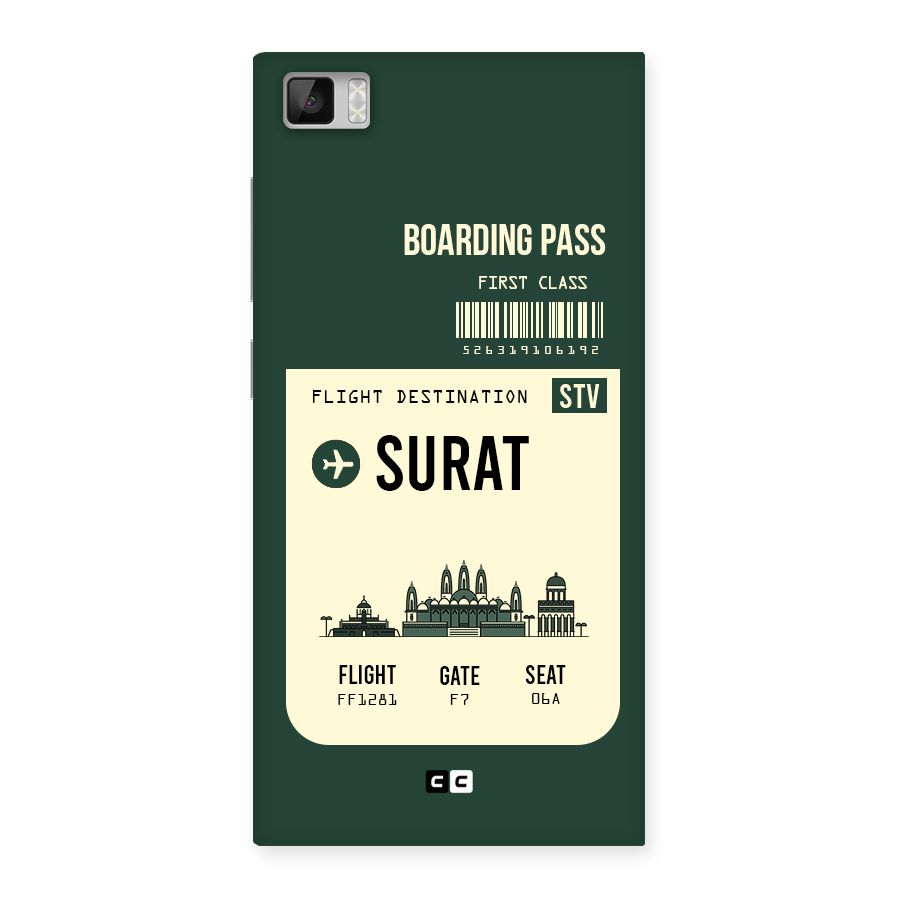 Surat Boarding Pass Back Case for Xiaomi Mi3