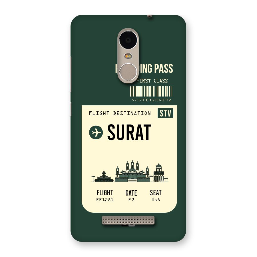 Surat Boarding Pass Back Case for Xiaomi Redmi Note 3