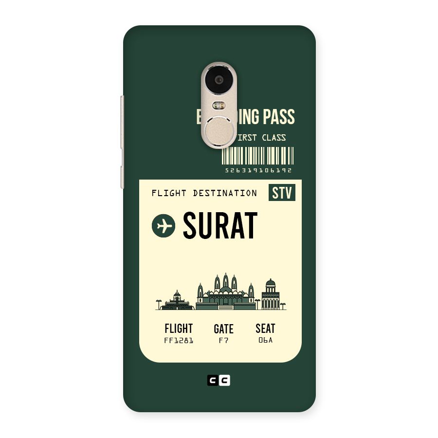 Surat Boarding Pass Back Case for Xiaomi Redmi Note 4