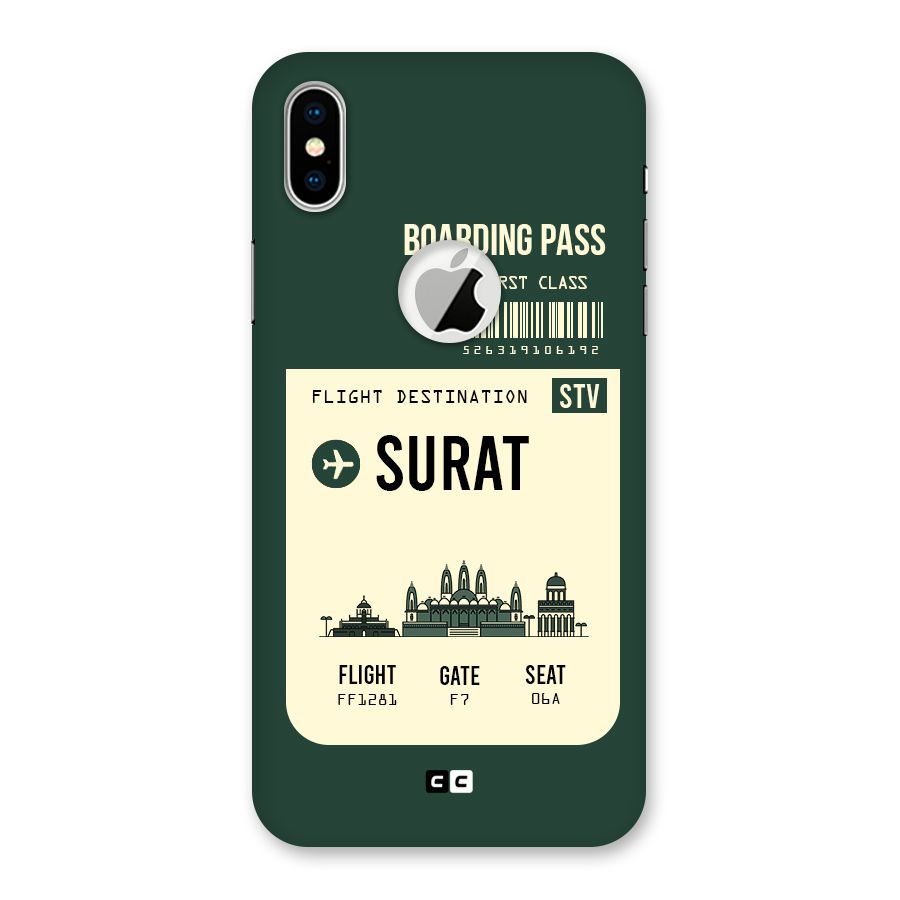 Surat Boarding Pass Back Case for iPhone X Logo Cut