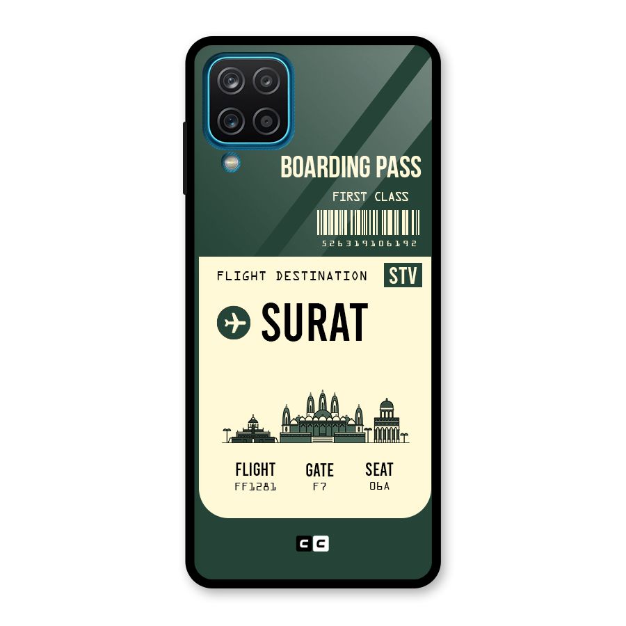 Surat Boarding Pass Glass Back Case for Galaxy A12