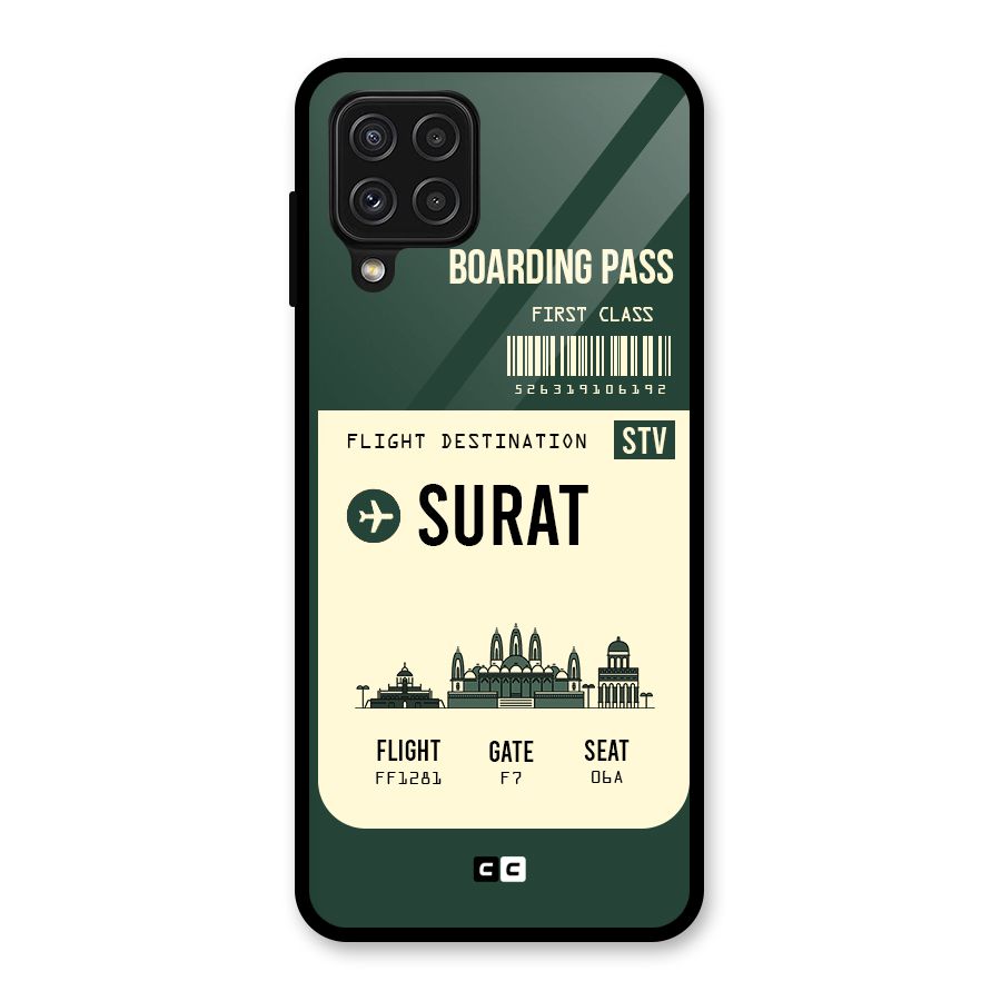 Surat Boarding Pass Glass Back Case for Galaxy A22 4G