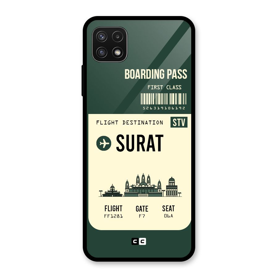 Surat Boarding Pass Glass Back Case for Galaxy A22 5G
