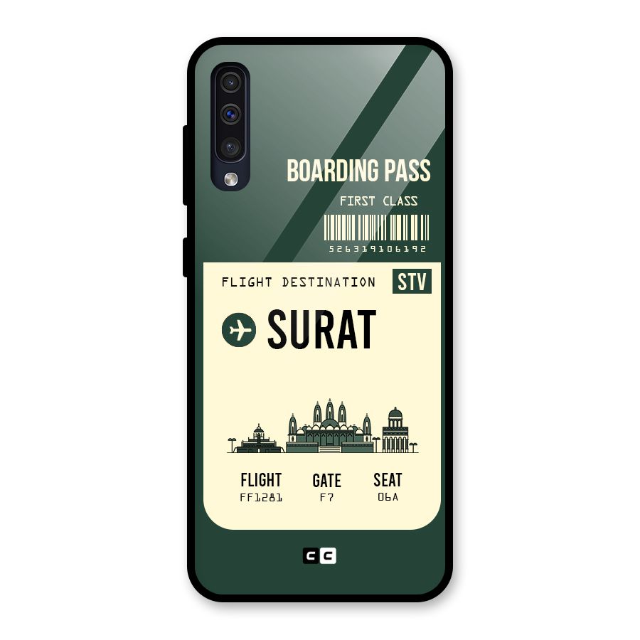 Surat Boarding Pass Glass Back Case for Galaxy A50