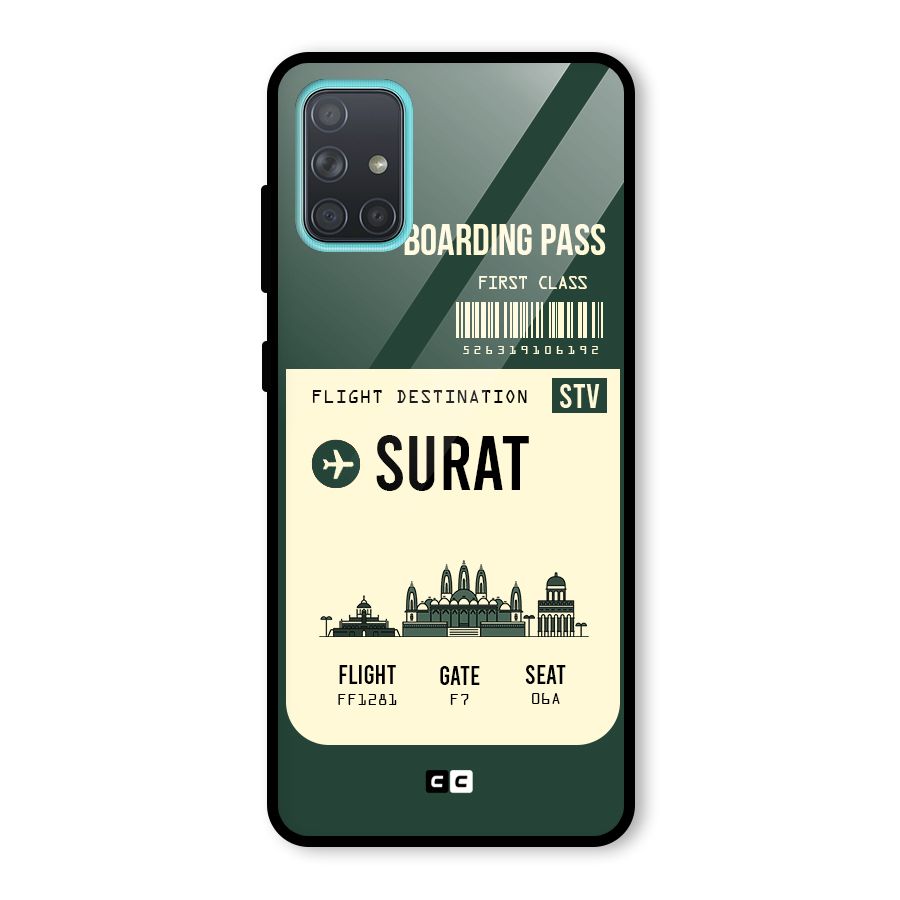 Surat Boarding Pass Glass Back Case for Galaxy A71