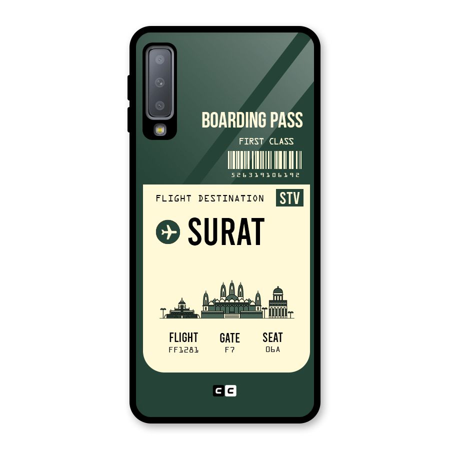 Surat Boarding Pass Glass Back Case for Galaxy A7 (2018)