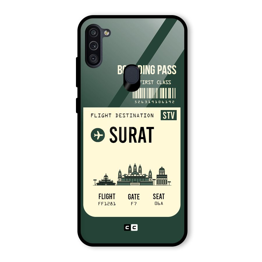Surat Boarding Pass Glass Back Case for Galaxy M11