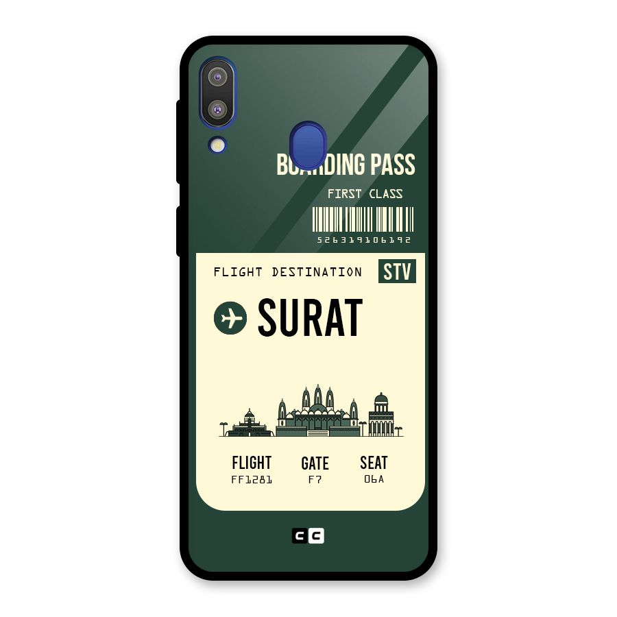 Surat Boarding Pass Glass Back Case for Galaxy M20