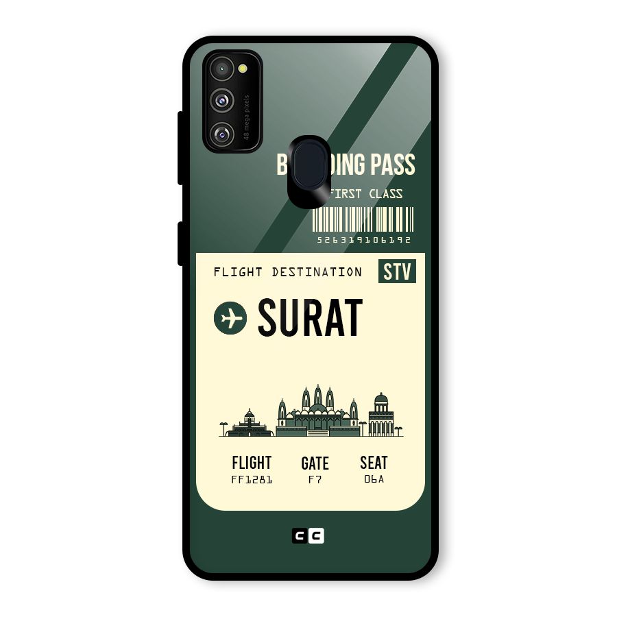 Surat Boarding Pass Glass Back Case for Galaxy M30s