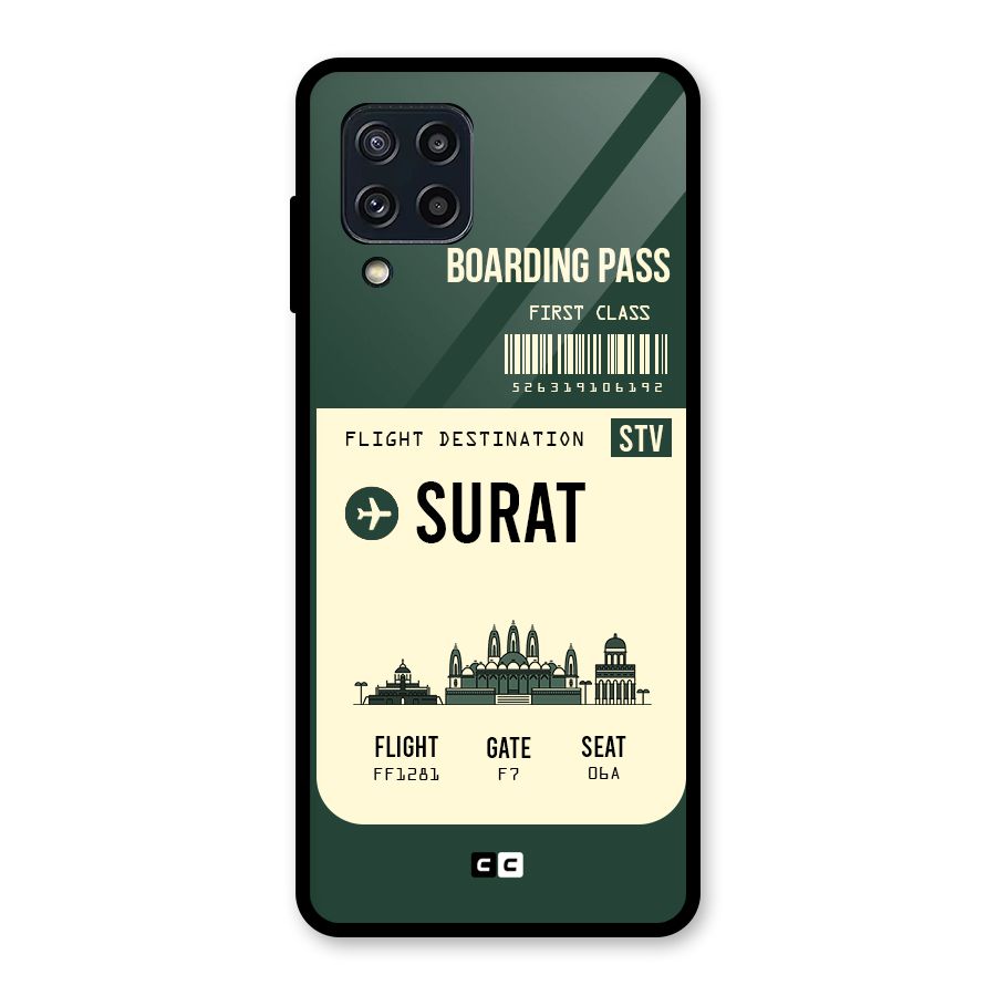 Surat Boarding Pass Glass Back Case for Galaxy M32