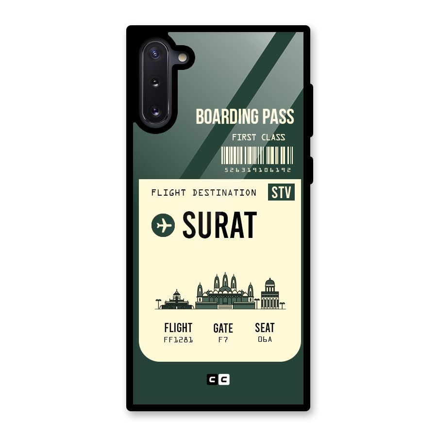 Surat Boarding Pass Glass Back Case for Galaxy Note 10