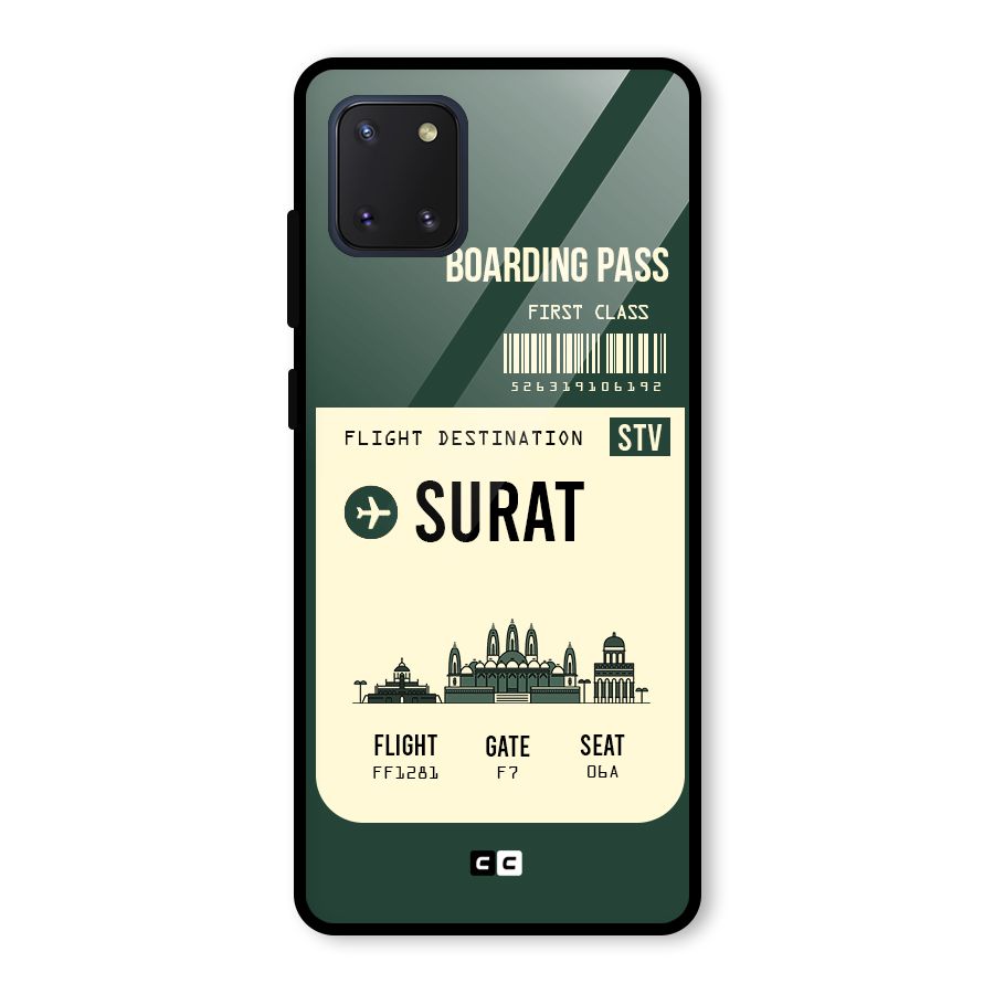 Surat Boarding Pass Glass Back Case for Galaxy Note 10 Lite