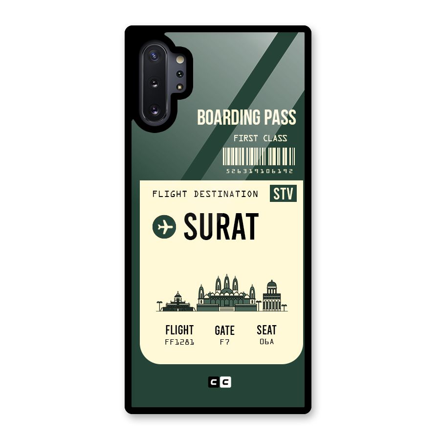 Surat Boarding Pass Glass Back Case for Galaxy Note 10 Plus