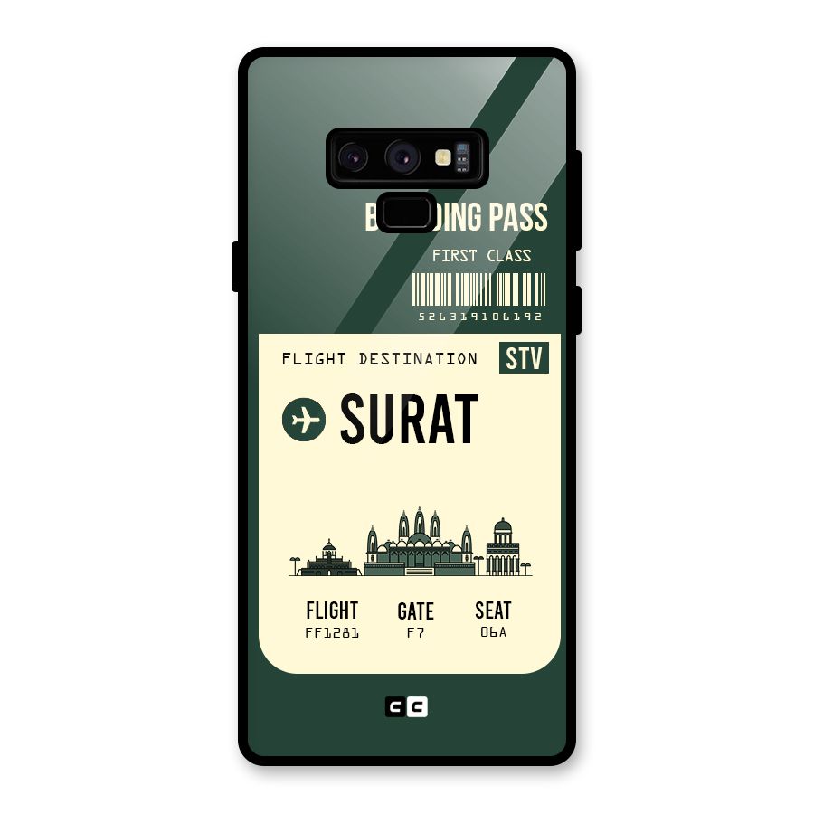 Surat Boarding Pass Glass Back Case for Galaxy Note 9