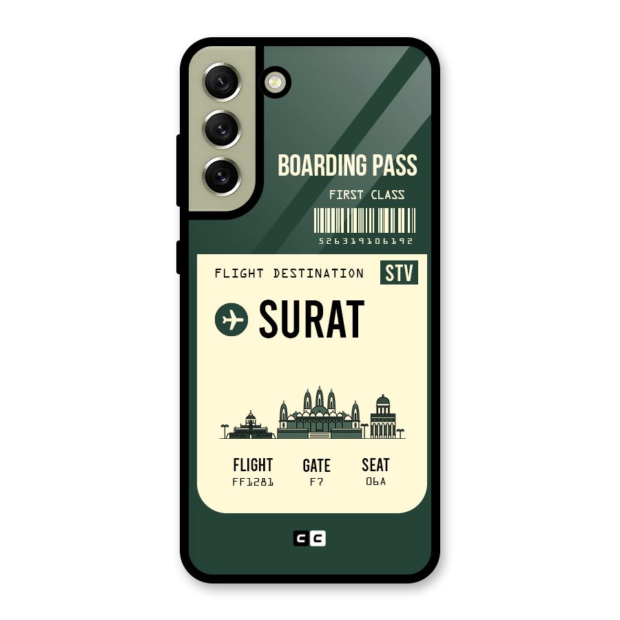 Surat Boarding Pass Glass Back Case for Galaxy S21 FE 5G