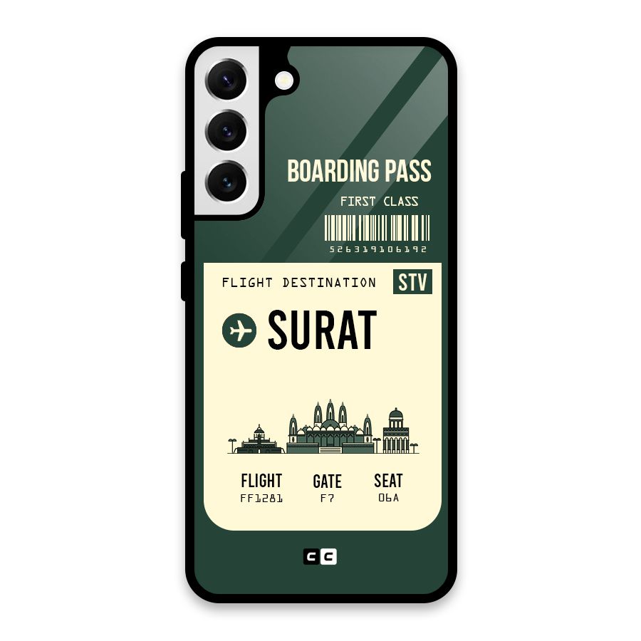 Surat Boarding Pass Glass Back Case for Galaxy S22 Plus 5G