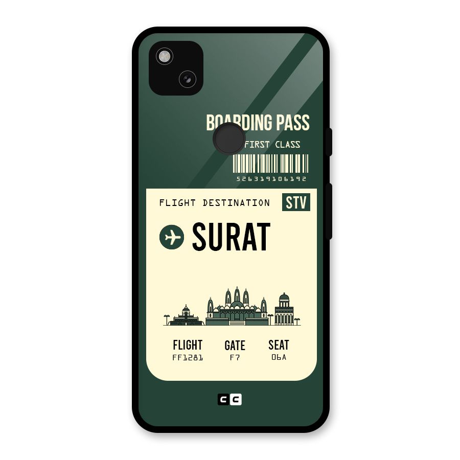 Surat Boarding Pass Glass Back Case for Google Pixel 4a