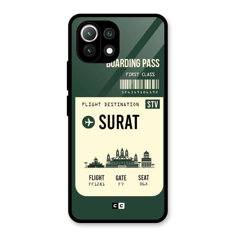 Surat Boarding Pass Glass Back Case for Mi 11 Lite NE 5G