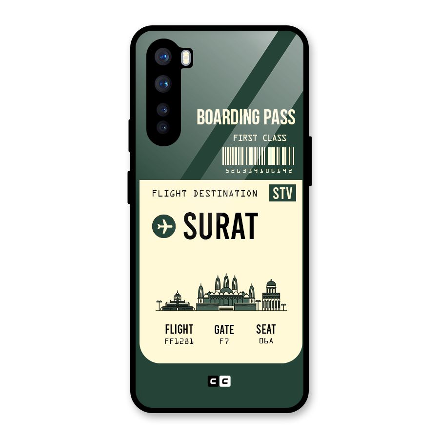 Surat Boarding Pass Glass Back Case for OnePlus Nord