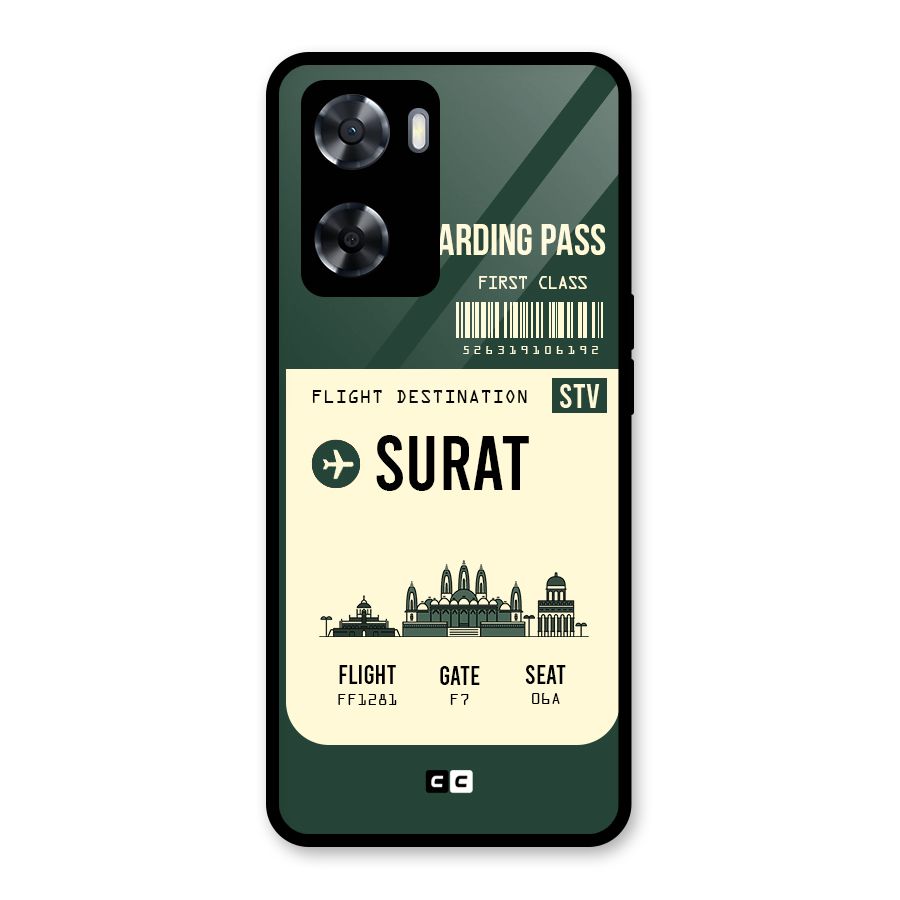 Surat Boarding Pass Glass Back Case for Oppo A57 2022