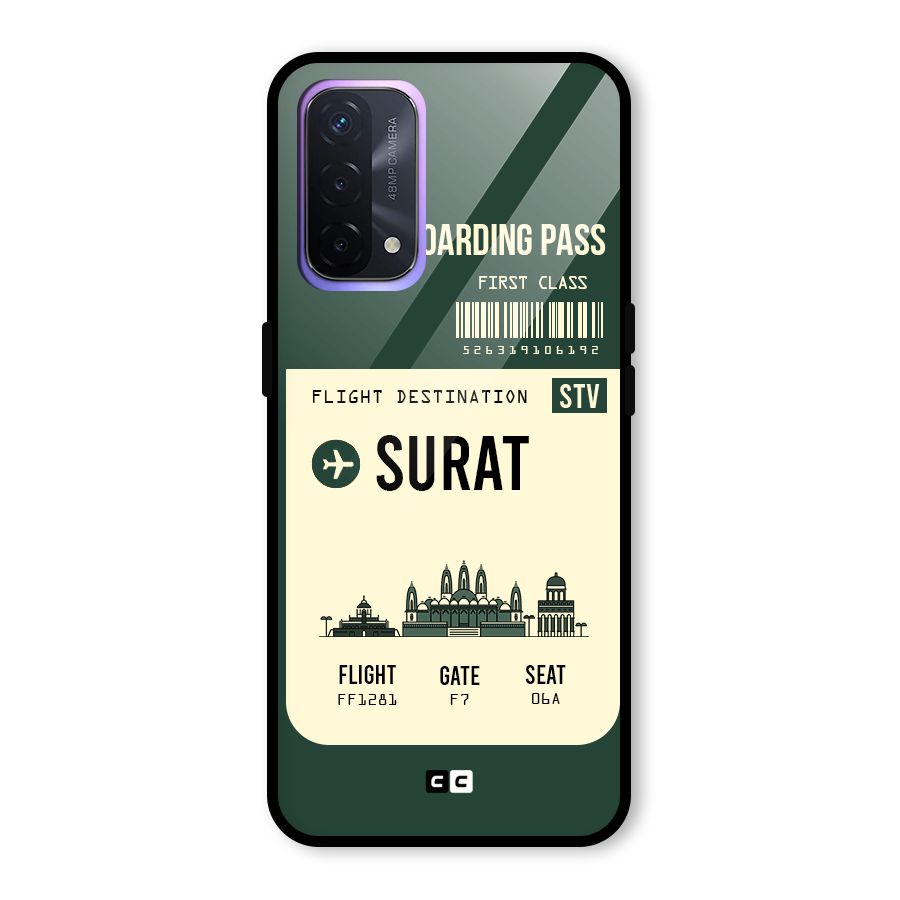 Surat Boarding Pass Glass Back Case for Oppo A74 5G