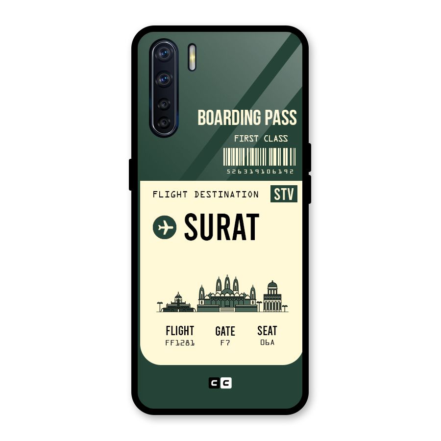 Surat Boarding Pass Glass Back Case for Oppo F15
