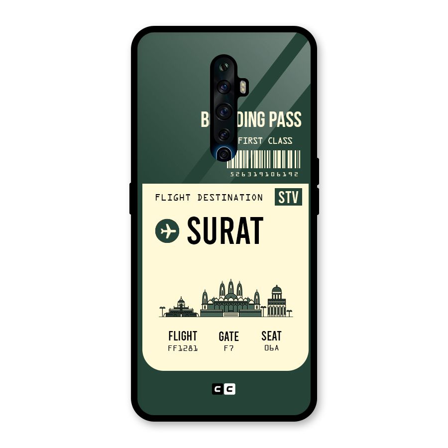 Surat Boarding Pass Glass Back Case for Oppo Reno2 Z