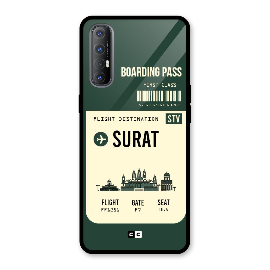 Surat Boarding Pass Glass Back Case for Oppo Reno3 Pro