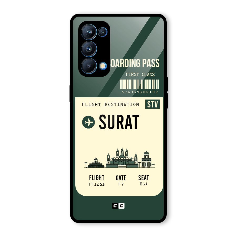 Surat Boarding Pass Glass Back Case for Oppo Reno5 Pro 5G