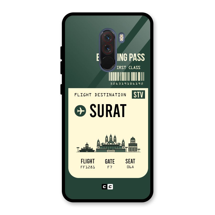 Surat Boarding Pass Glass Back Case for Poco F1