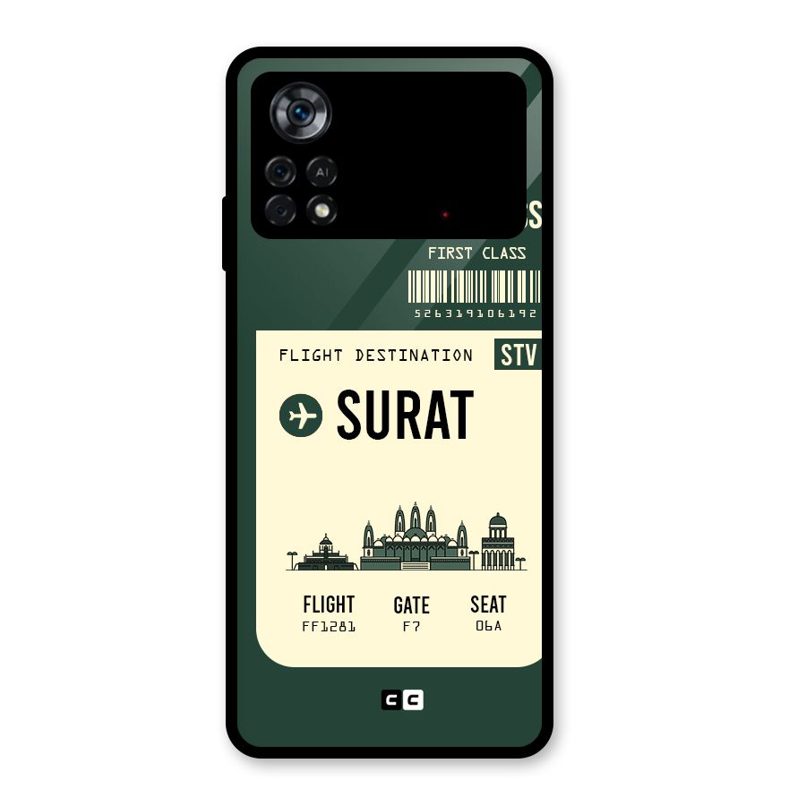Surat Boarding Pass Glass Back Case for Poco X4 Pro 5G