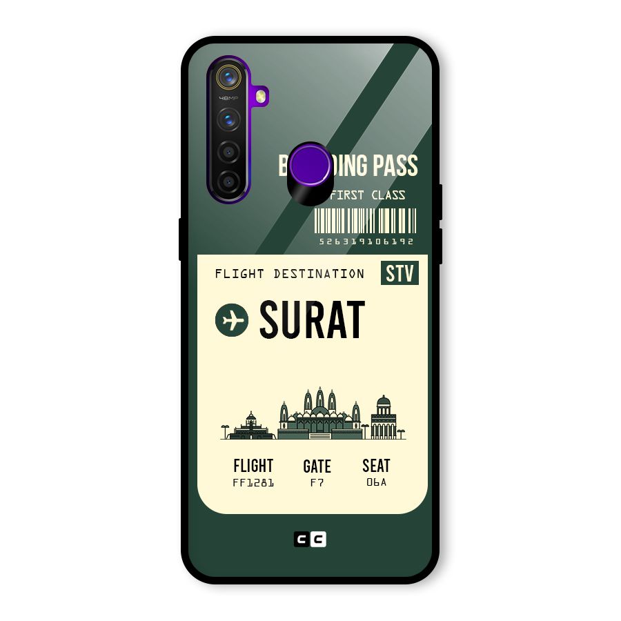 Surat Boarding Pass Glass Back Case for Realme 5 Pro