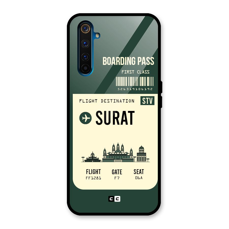 Surat Boarding Pass Glass Back Case for Realme 6 Pro