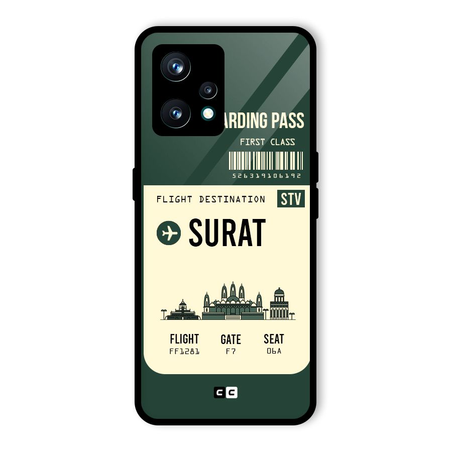 Surat Boarding Pass Glass Back Case for Realme 9 Pro Plus 5G