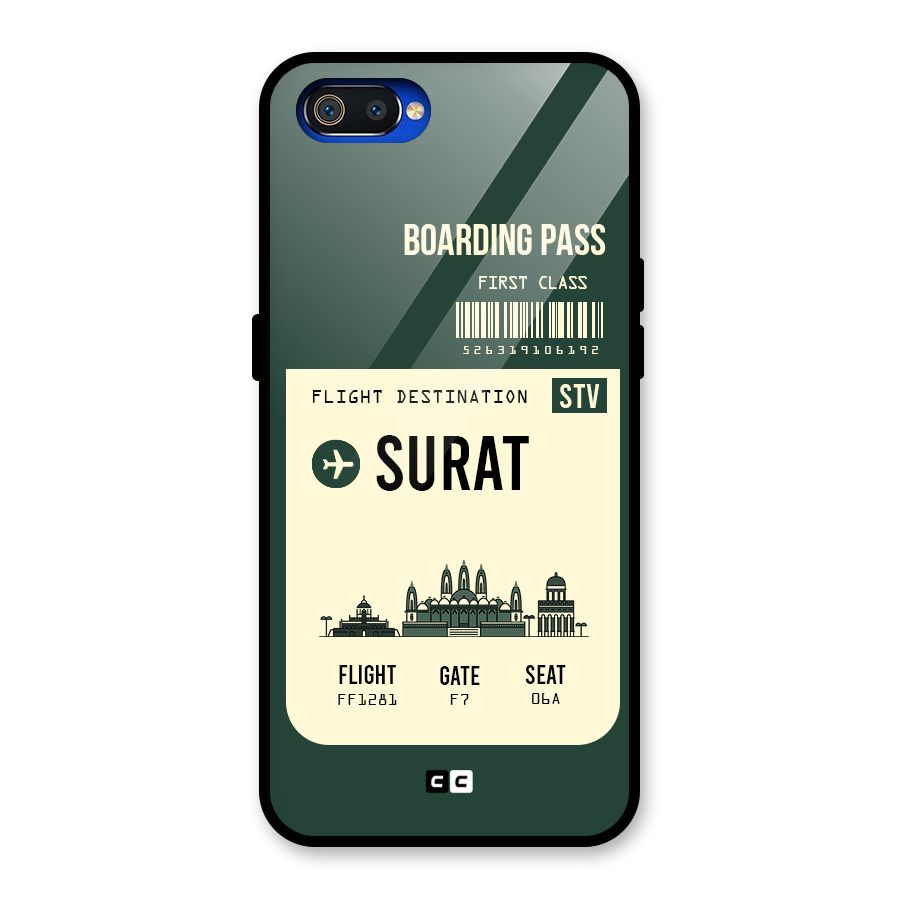 Surat Boarding Pass Glass Back Case for Realme C2