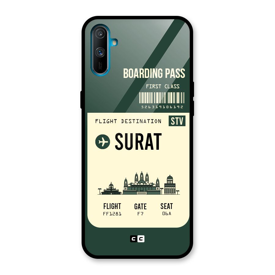Surat Boarding Pass Glass Back Case for Realme C3