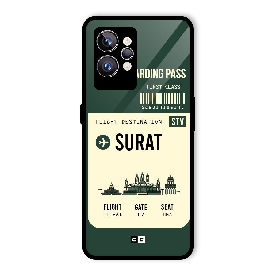 Surat Boarding Pass Glass Back Case for Realme GT2 Pro