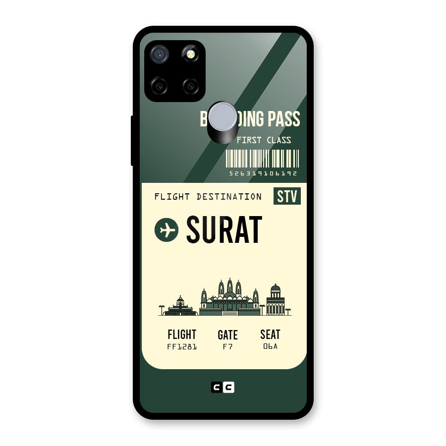 Surat Boarding Pass Glass Back Case for Realme Narzo 20