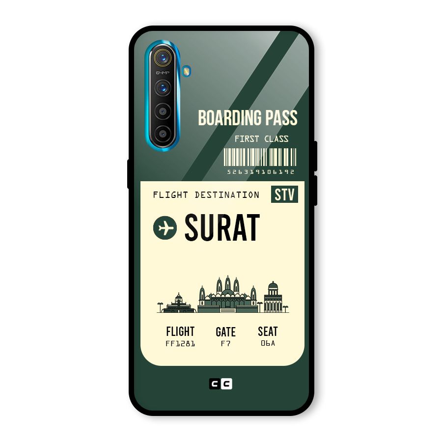 Surat Boarding Pass Glass Back Case for Realme X2