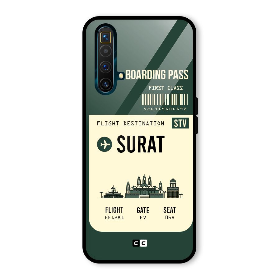 Surat Boarding Pass Glass Back Case for Realme X3