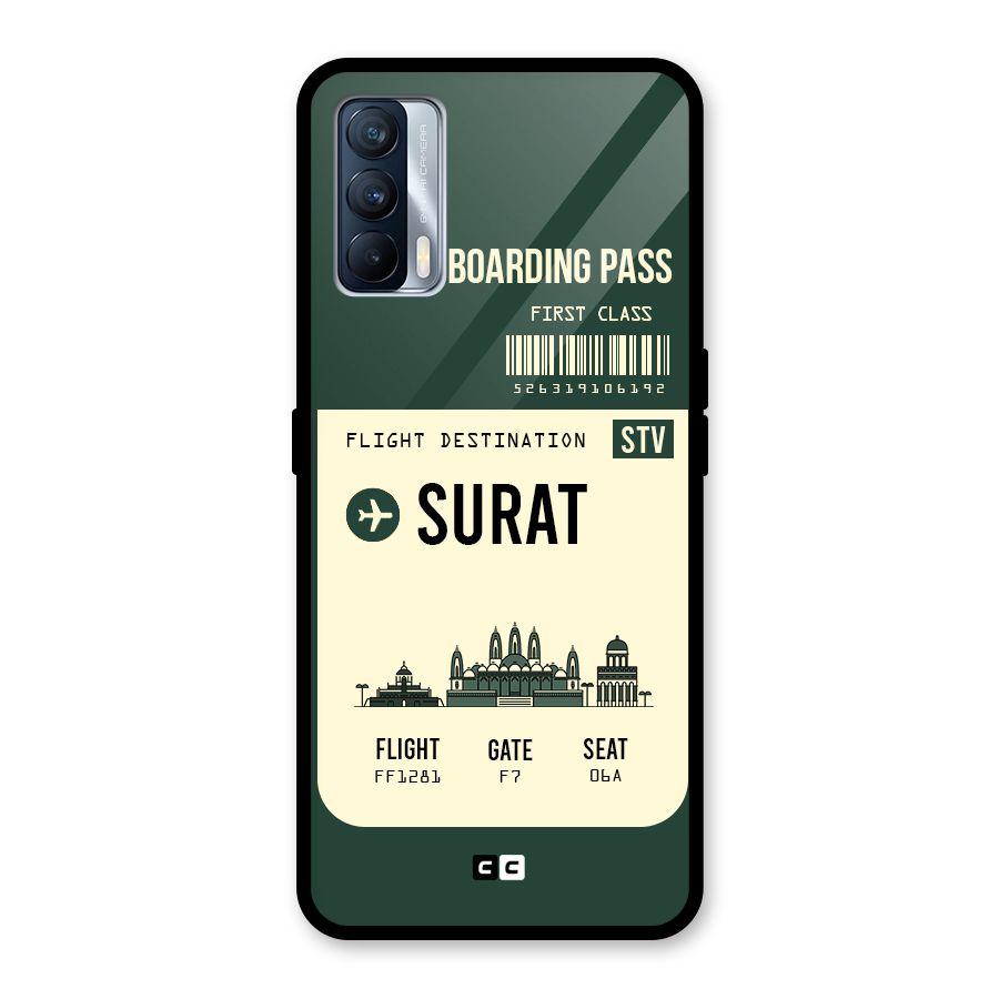 Surat Boarding Pass Glass Back Case for Realme X7