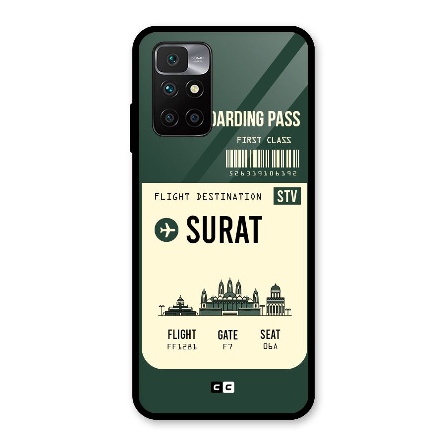 Surat Boarding Pass Glass Back Case for Redmi 10 Prime