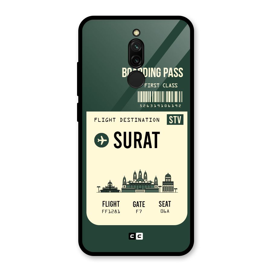 Surat Boarding Pass Glass Back Case for Redmi 8