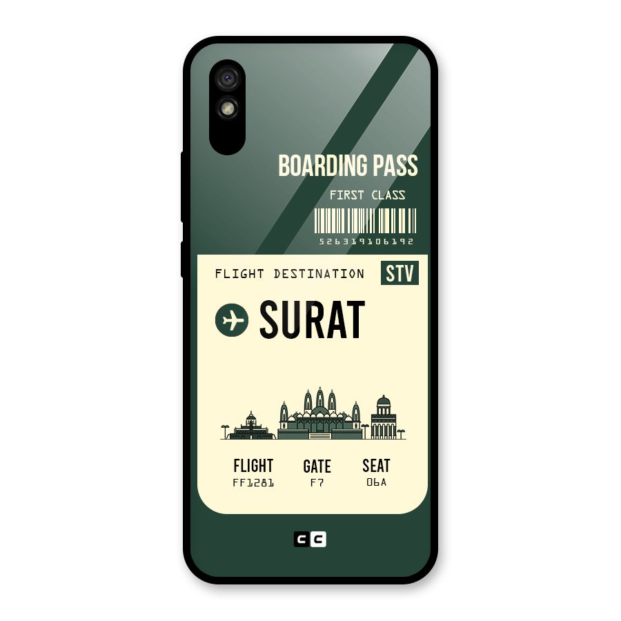 Surat Boarding Pass Glass Back Case for Redmi 9A