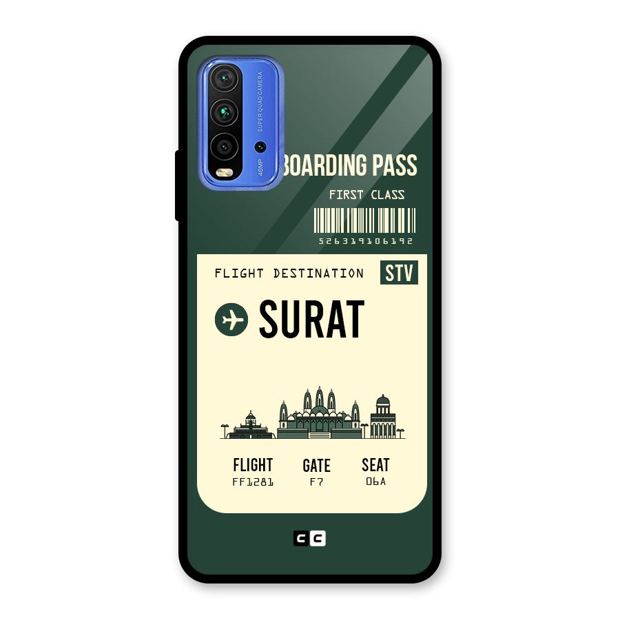 Surat Boarding Pass Glass Back Case for Redmi 9 Power