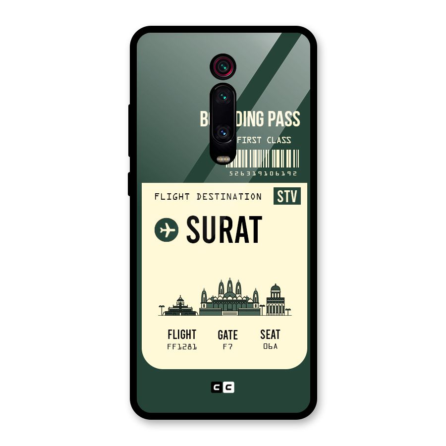 Surat Boarding Pass Glass Back Case for Redmi K20 Pro