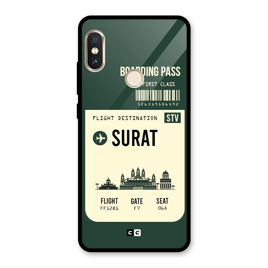 Surat Boarding Pass Glass Back Case for Redmi Note 5 Pro