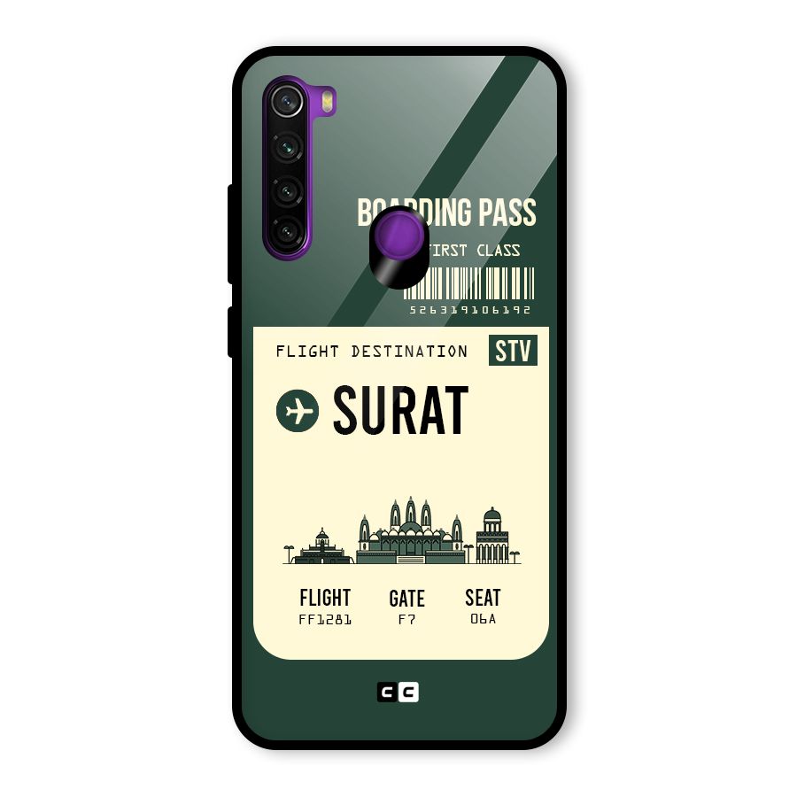 Surat Boarding Pass Glass Back Case for Redmi Note 8