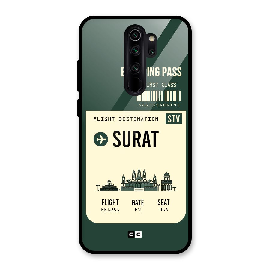 Surat Boarding Pass Glass Back Case for Redmi Note 8 Pro